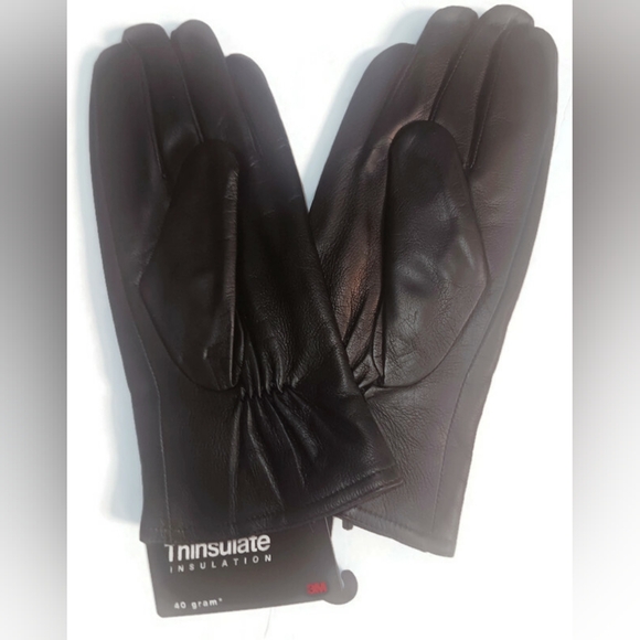 WOMEN'S THINSULATE LEATHER GLOVES BLACK - Picture 5 of 5